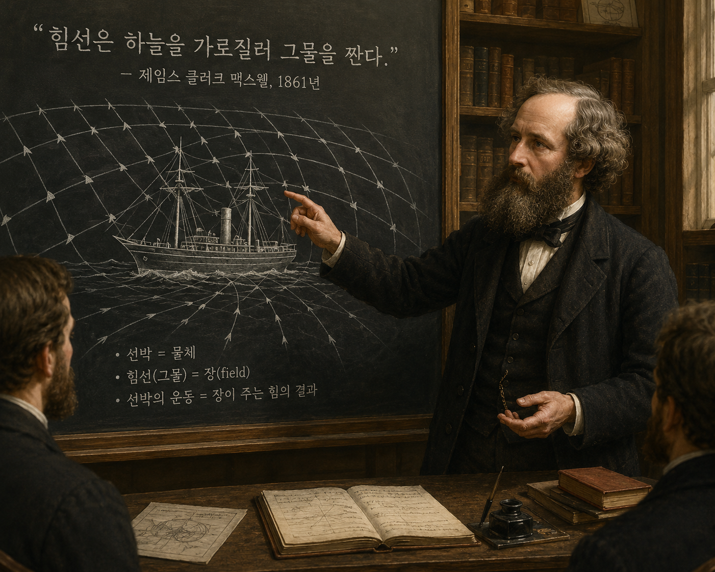 장 개념을 설명하는 맥스웰