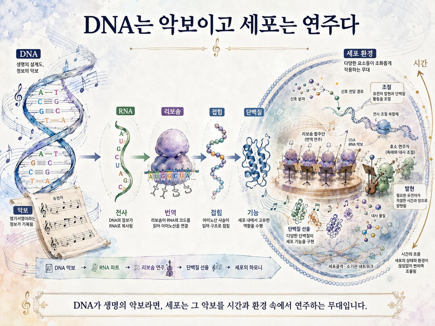DNA는 악보이고 세포는 연주다
